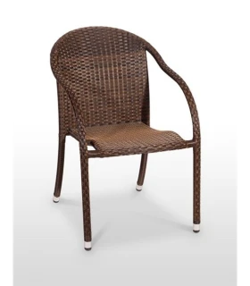 Silla con Brazos de aluminio y rattan Nerja