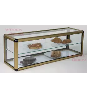Vitrina neutra 2 pisos cerrada color oro VP2C