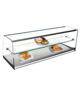 Vitrina neutra recta 2 pisos 1000mm con puertas VRLP-100