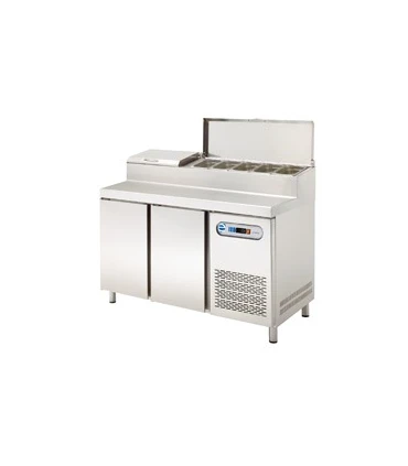 Mesas Frías Fondo 700mm Mesa refrigerada preparación pizzas y ensaladas 8 GN Edenox MPGE 135I Edenox 19074136