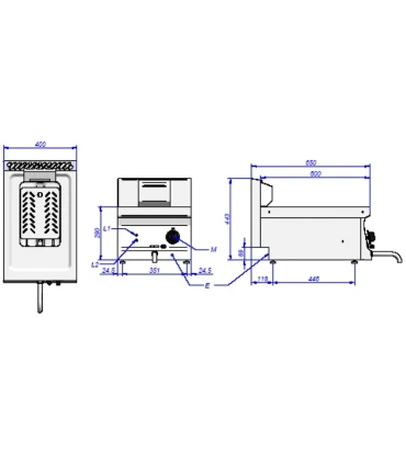 Freidoras Eléctricas Freidora eléctrica gama snack Edenox 8 litros resistencia elevable SFE-40E Edenox 19005561