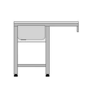 Fregadero cuba para Lavavasos 1000mm Edenox
