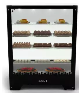 Vitrina Refrigerada Recta color Negro con 3 Estantes Sayl Tower TW