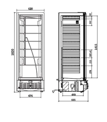 Armarios Expositores Congelados Armario expositor de congelación inox ACV-430 SC INOX Importación ACV 430 SC INOX