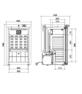 Armario Expositor de Farmacia 450x510x740mm ARV-66-CS-PV