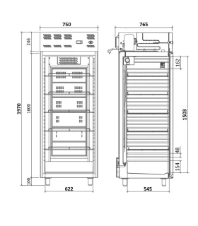 Armario Expositor Congelador GN 2/1 750x755x2000mm GPN-600-PV