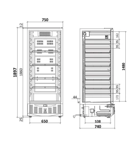 Armario Expositor Congelador 750x740x1897mm MM 5 N PV