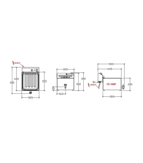 Freidora eléctrica de Sobremesa 10 litros Repagas Serie 550 FES-10MP