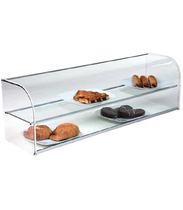 Vitrinas para pastas y bocadillos Vitrina neutra curva 2 pisos 1000mm sin puertas VCL-100 Vitrinas Gómez