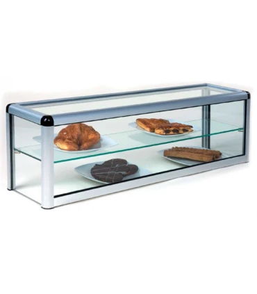 Vitrinas para pastas y bocadillos Vitrina neutra recta 2 pisos 1200mm sin puertas STL-120 Vitrinas Gómez