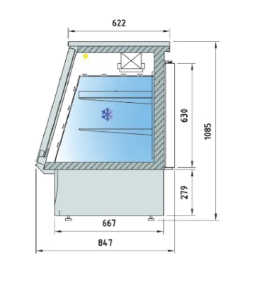 Vitrinas Mostrador Vitrina Refrigerada con doble acceso 2000mm Docriluc VCC-9-20 Docriluc VCC-9-20