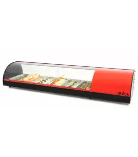 Vitrina refrigerada de tapas 6 GN 1/3 Arilex 6VTG