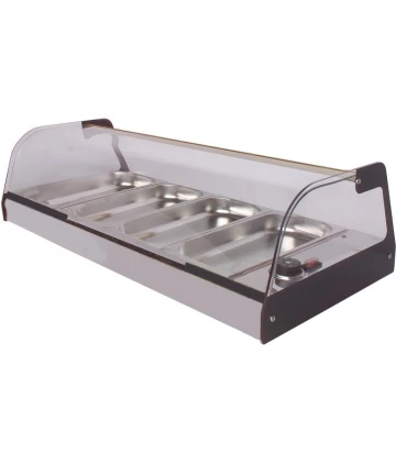 Vitrinas Calientes Vitrina Caliente Baño María con Tapón de Vaciado 4 GN 1/3 Maiser C4