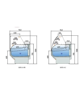 Vitrina Refrigerada Pastelera de 1305 mm VEPD-9-13