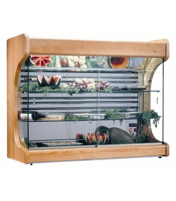 Vitrina 1800mm Mural Refrigerada de Sobremostrador en Madera