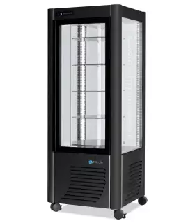 Vitrina 4 Caras Refrigerada de Pastelería Estantes Giratorios 400G