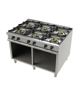 Cocina a gas con mueble 6 fuegos 2X8+4,5+3x6 Kw Serie 900 JUNEX 9600 3