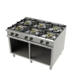Cocina a gas con mueble 6 fuegos 2X8+4,5+3x6 Kw Serie 900 JUNEX  9600 3
