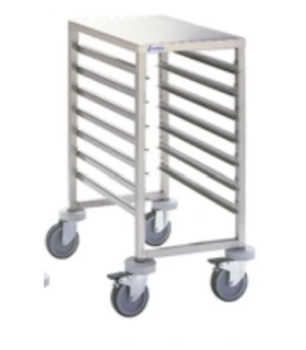 Carro soporte bajo inox 7 GN 1/1 con ruedas Edenox