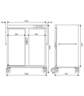 Carro Caliente Inox 2 puertas 80 GN 1/1 Edenox CCB-40