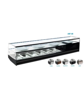 Vitrina refrigerada recta 2 pisos con 8 bandejas GN 1/3 ABF-8R