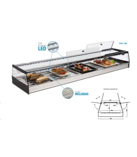 Vitrina refrigerada autoservicio para pinchos grupo remoto 1200mm P...