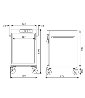 Carro Caliente Inox 1 puerta 20 GN 1/1 Edenox CCB-10