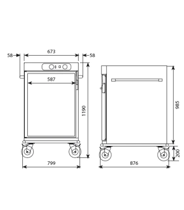 Carro Caliente Inox 1 puerta 20 GN 1/1 Edenox CCB-10