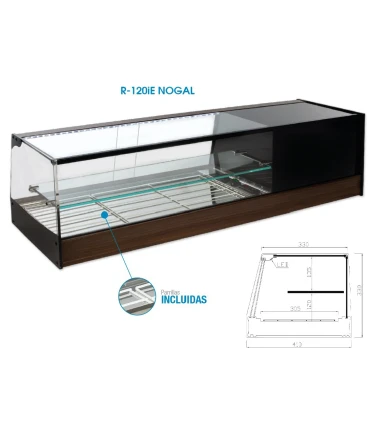 Vitrinas de Tapas Vitrina refrigerada recta cuba plana 2 pisos 2436mm R-250iE Vitrinas Gómez R-250iE