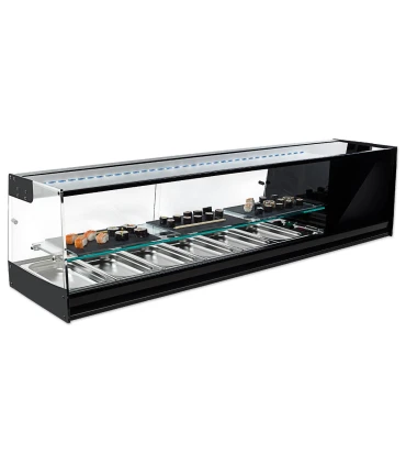 Vitrinas de Sushi Vitrina refrigerada Sushi de 2 pisos con 4 bandejas GN 1/3 SHS-4i Vitrinas Gómez SHS-4iE