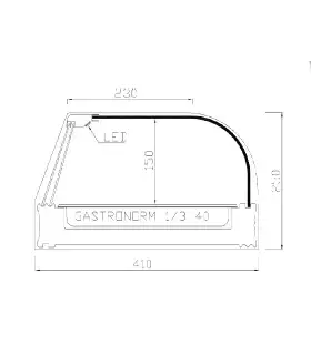 Vitrina refrigerada curva con 4 bandejas GN 1/3 FR-4i