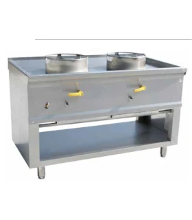 Cocina Wok de Mueble con 2 Fuegos y Vierteaguas Ntgas TK C2L