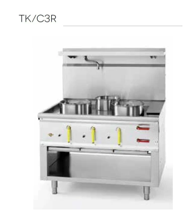 Cocinas Wok Cocina Wok de Mueble con 3 fuegos, Grifo y Vierteaguas Ntgas TK C3R1.1 NTGAS TK C3R1.1