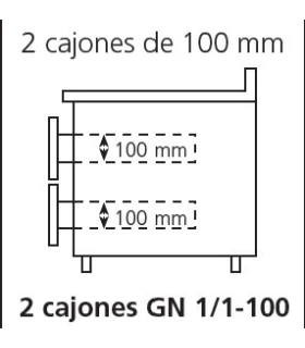 Mesa fría altura 600mm soporte de cocción de 1350mm Edenox