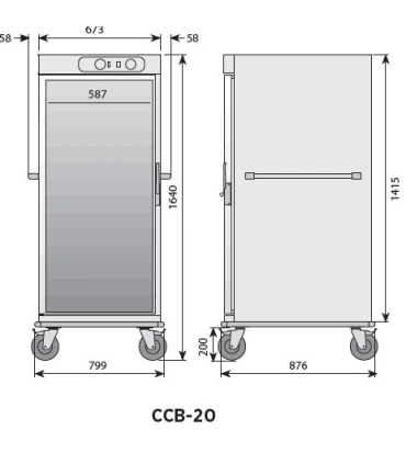 Carro Caliente Inox 1 puerta 40 GN 1/1 Edenox CCB-20