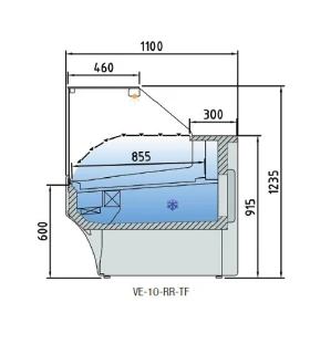 Vitrina Modular Refrigerada Charcutera de 2525 mm Serie 1100 VE-10-...