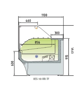 Vitrina Modular Refrigerada Charcutera de 2525 mm Serie 1100 VE-10-...