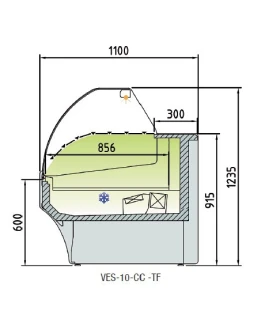 Vitrina Modular Refrigerada Charcutera de 2525 mm Serie 1100 VE-10-...