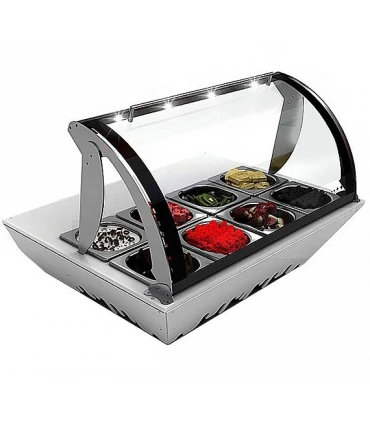 Vitrinas Mostrador Vitrina Refrigerada 8 GN 1/6 Sayl Topping Box Sayl TBT