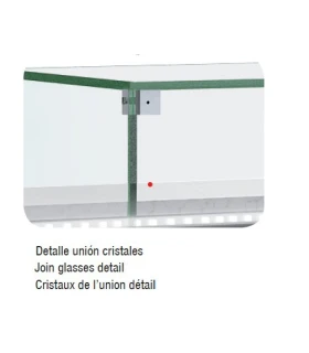 Vitrina Modular Expositora Cristal Recto 1035x1000mm VEG-10-10-TF