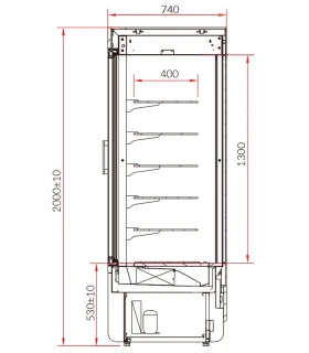 Vitrina Torre Pastelera Refrigerada Innova 740x2000mm INN-T74