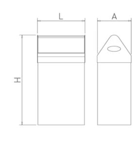 Papelera de 44 litros con puerta basculante en acero inox