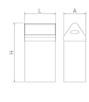 Contenedores y Papeleras Papelera de 44 litros con puerta basculante en acero inox Fricosmos