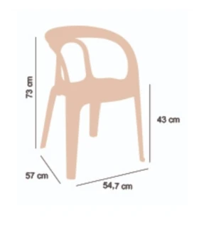 Sillla con Brazos resina modelo Tango Rejilla