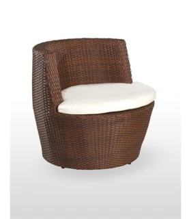 Sillón circular rattan Olbia con cojín