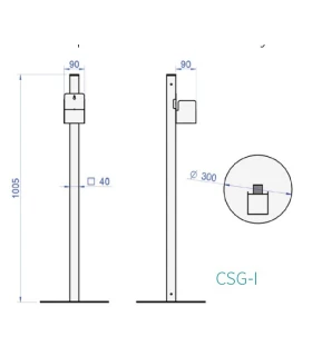 Soporte inox para botella de gel hidroalcohólico