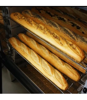 Parrilla cromada ultraligera de 4 canales para baguette precocida 4...