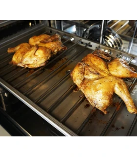 Parrilla inox antiadherente para cocer 4 pollos a la diabla 60x40 Pollo.Grill de Unox