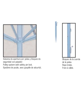 Parasol de aluminio redondo 3 m Conva 886