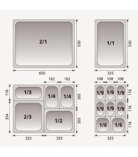 Cubeta GN 1/1 Acero Inoxidable AISI 304